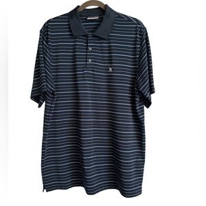 Chaps golf stay-dry size L  navy with lighter blue stripes golf shirt
